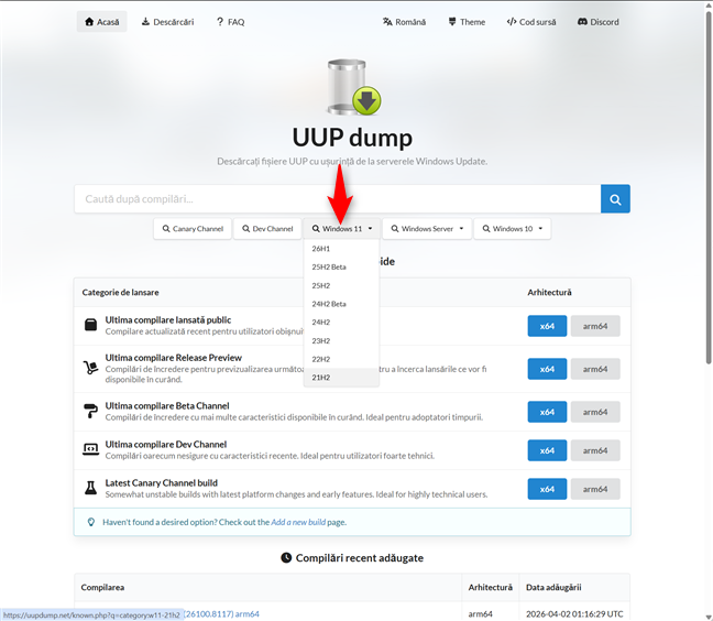 Alege versiunea de Windows 11