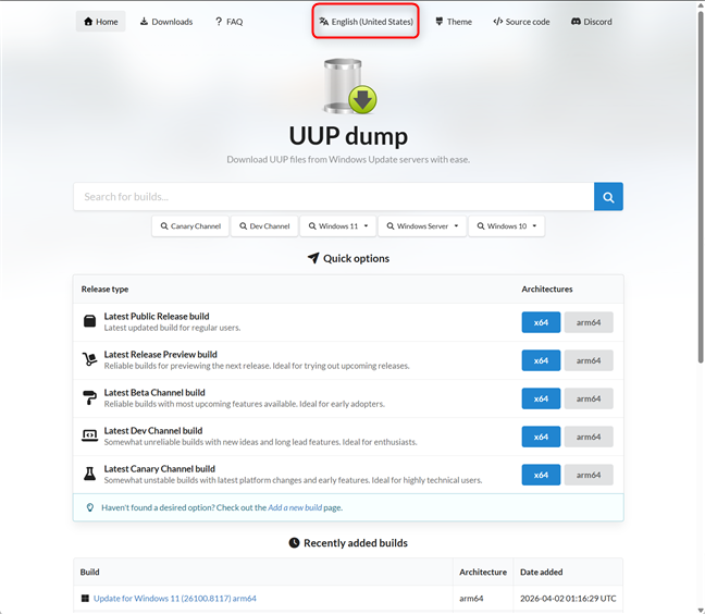 Viziteaz&Auml; uupdump.net