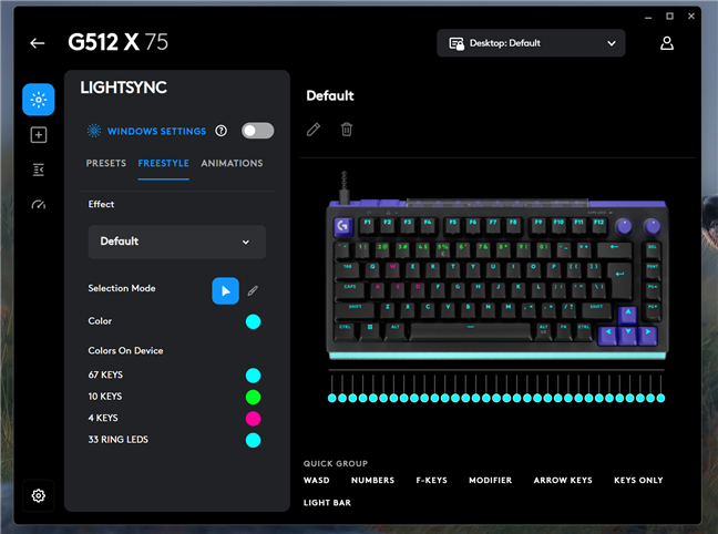 Configurarea ilumin&Auml;rii RGB