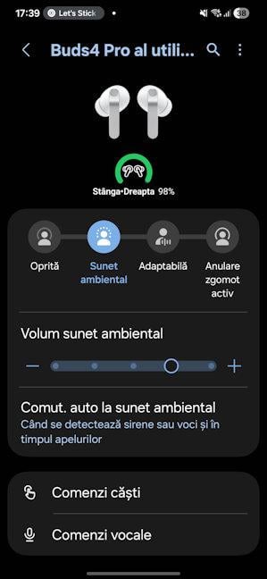 Sunetul ambiental se aude foarte clar