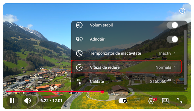 D&Auml; clic pe Vitez&Auml; de redare