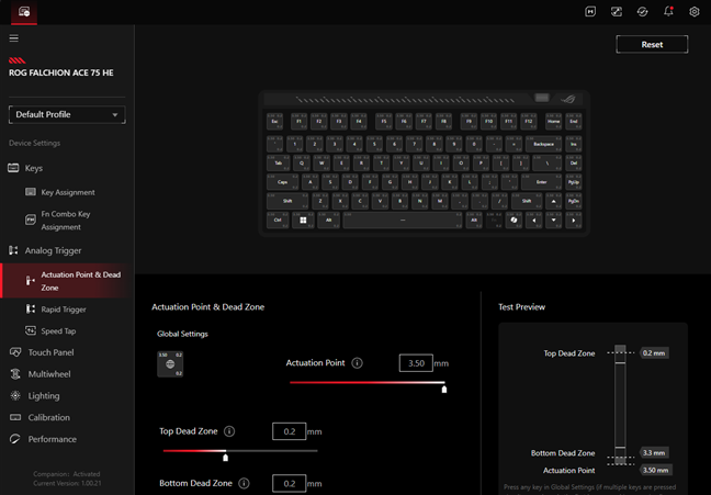 OpÈiunile de configurare din Gear Link