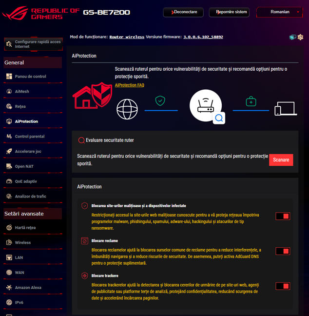 FuncÈiile de securitate incluse