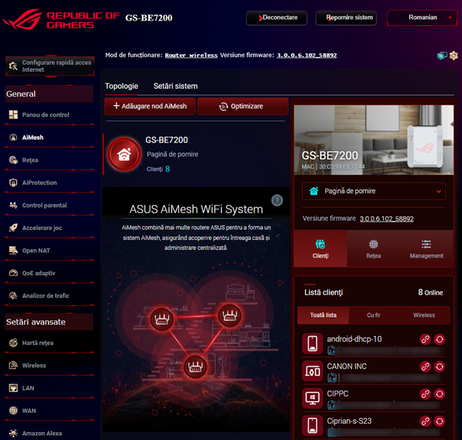 ASUS ROG Strix GSâBE7200 oferÄ suport pentru AiMesh
