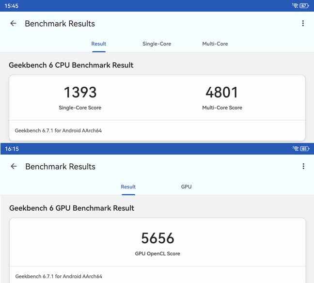 Rezultatele &Atilde;&reg;n Geekbench 6