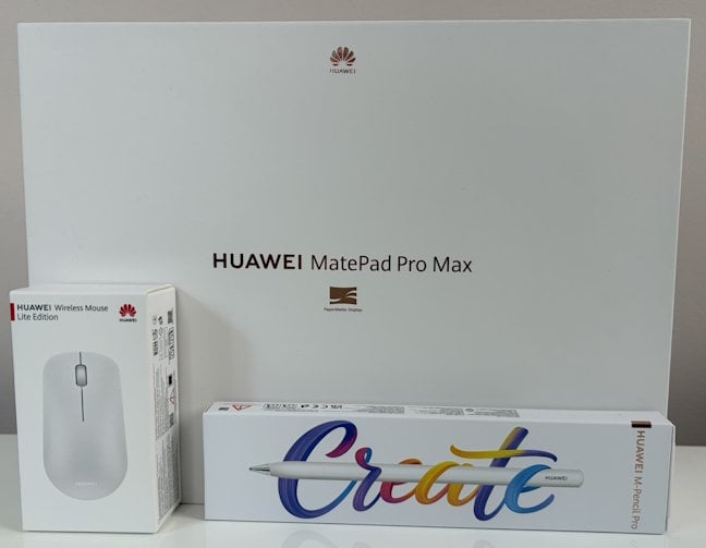 Cutiile &Atilde;&reg;n care vin HUAWEI MatePad Pro Max &Egrave;i accesoriile sale