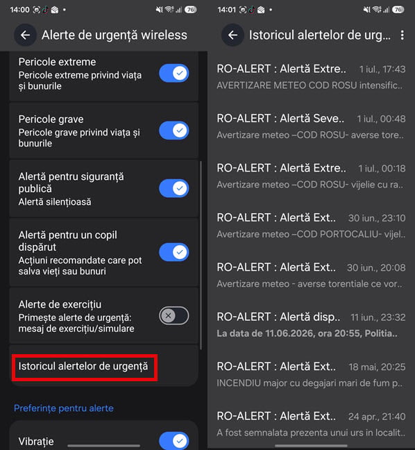 ApasÄ pe Istoricul alertelor de urgenÈÄ