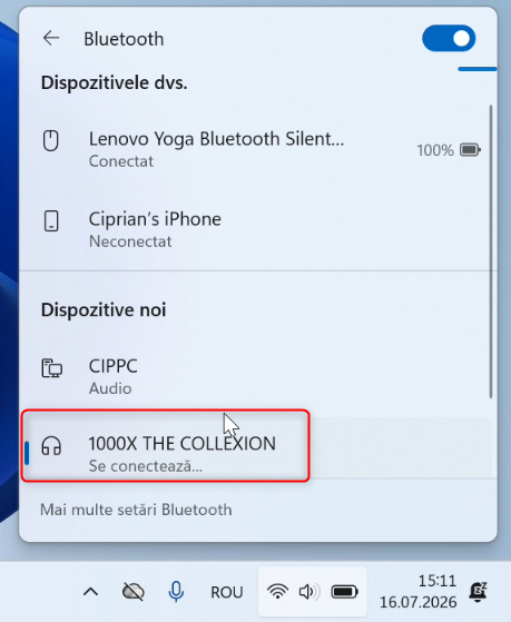 D&Auml; clic pe dispozitivul Bluetooth 