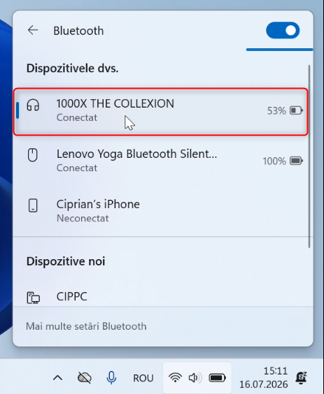 Dispozitivul este conectat