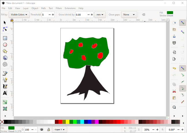 Un program similar cu Paint: Inkscape