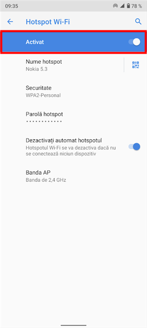 Activează Hotspot pe Android