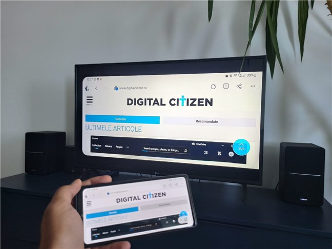 Oglindirea ecranului de pe un Samsung Galaxy pe un televizor