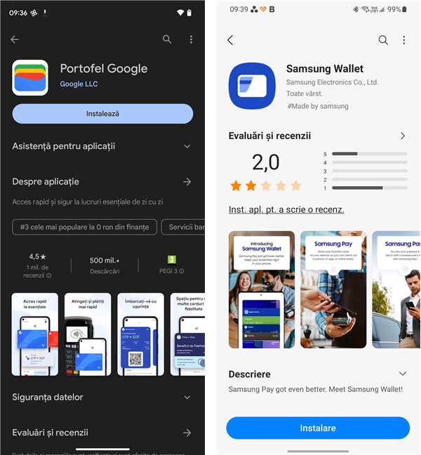 AplicaÈ›ii de platÄƒ NFC: Portofel Google È™i Samsung Wallet