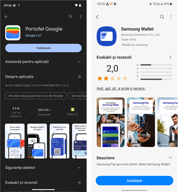 AplicaÈ›ii de platÄƒ NFC: Portofel Google È™i Samsung Wallet