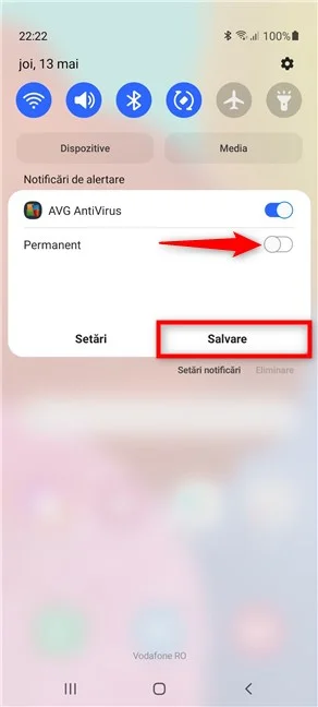 Dezactivează notificarea persistentă de pe Android de la AVG