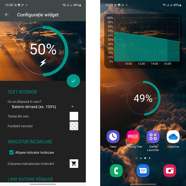 Battery Widget Reborn, cel mai bun widget pentru monitorizarea bateriei