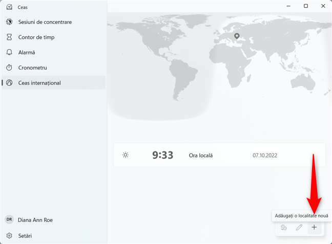 AdaugÄƒ o localitate nouÄƒ Ã®n Ceasul internaÈ›ional din Windows