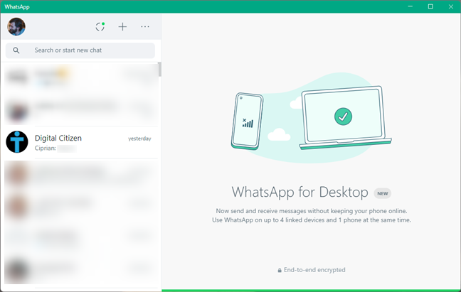 WhatsApp Desktop este o alegere bună pentru cei care-și folosesc mult PC-ul