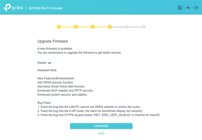 TP-Link Archer AX10 - actualizare de firmware