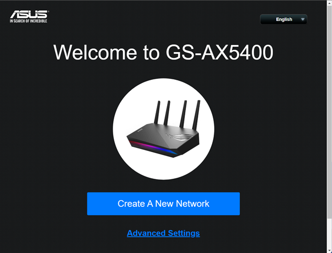 Configurarea ASUS GS-AX5400 se efectuează rapid