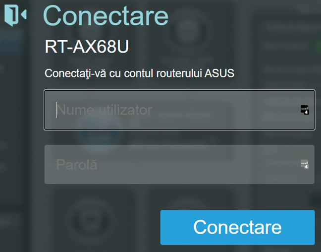 AutentificÄƒ-te pe routerul ASUS sau pe sistemul mesh Wi-Fi