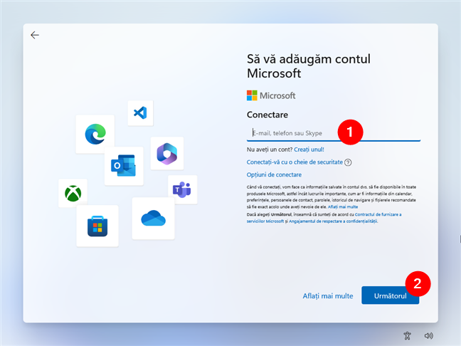 Introdu contul tÄƒu Microsoft