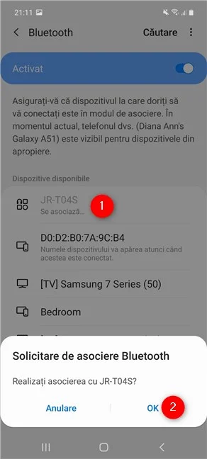 Cum asociezi un dispozitiv cu Bluetooth din setările Android de pe Samsung