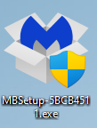 The UAC symbol next to a file