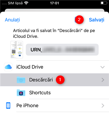 SpecificÄ folderul unde se salveazÄ Certificatul digital UE privind COVID
