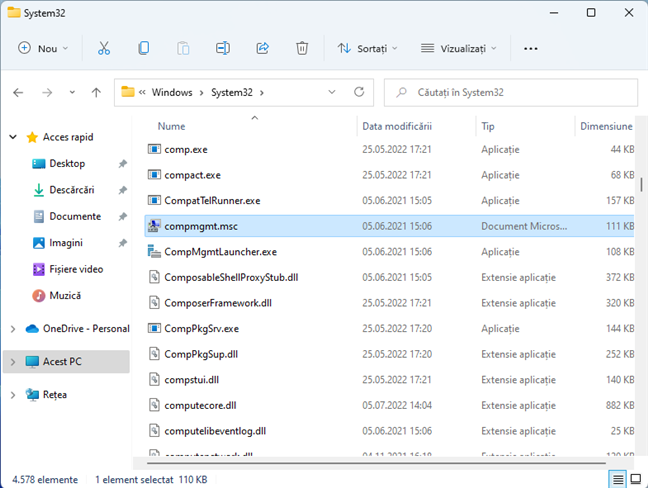 NavigheazÄƒ la fiÈ™ierul compmgmt.msc Ã®n File Explorer