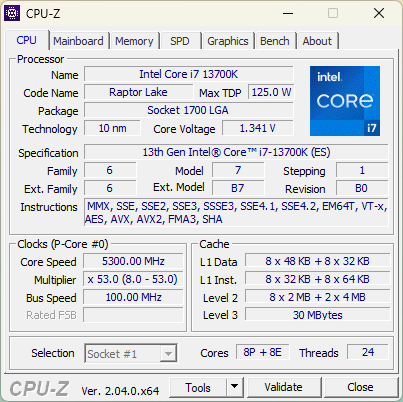 Intel Core i7-13700K: SpecificaÈ›ii tehnice