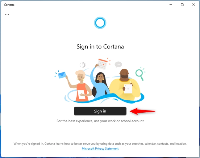 Cortana vrea să te conectezi