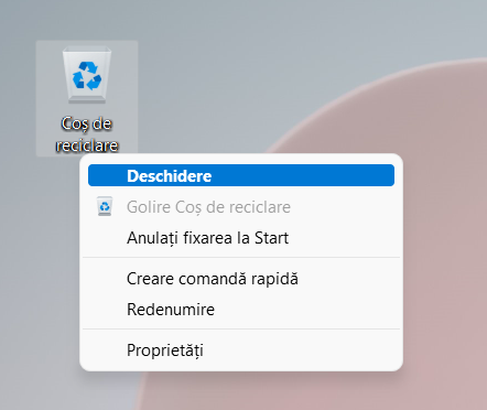 Deschide CoÈ™ul de reciclare din Windows 10 sau Windows 11 de pe desktop