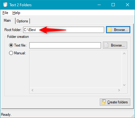 Selectarea folderului tatÄƒ (Root folder)