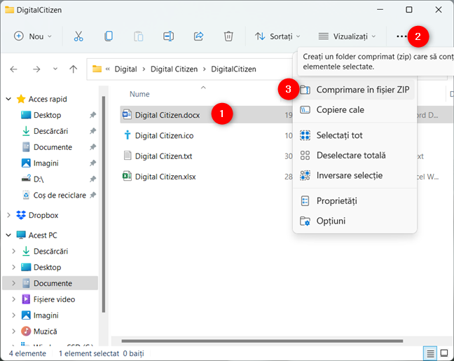 Cum creezi un fișier ZIP în Windows 11 cu File Explorer