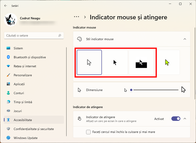 Primele trei stiluri de indicator sunt predefinite