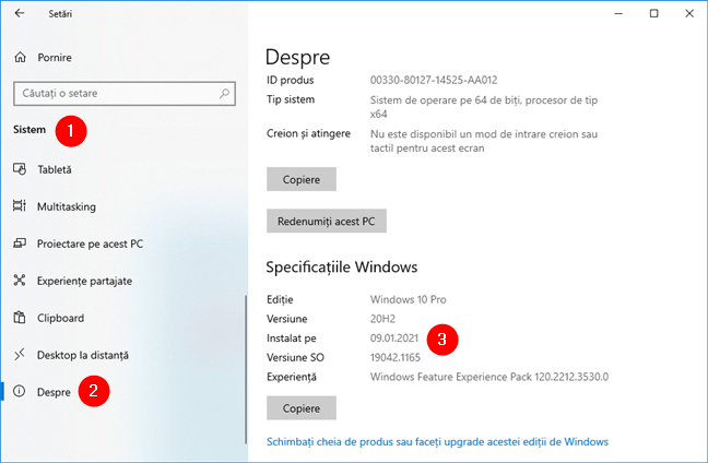 Cum verifici data de instalare a Windows 10 Ã®n SetÄƒri