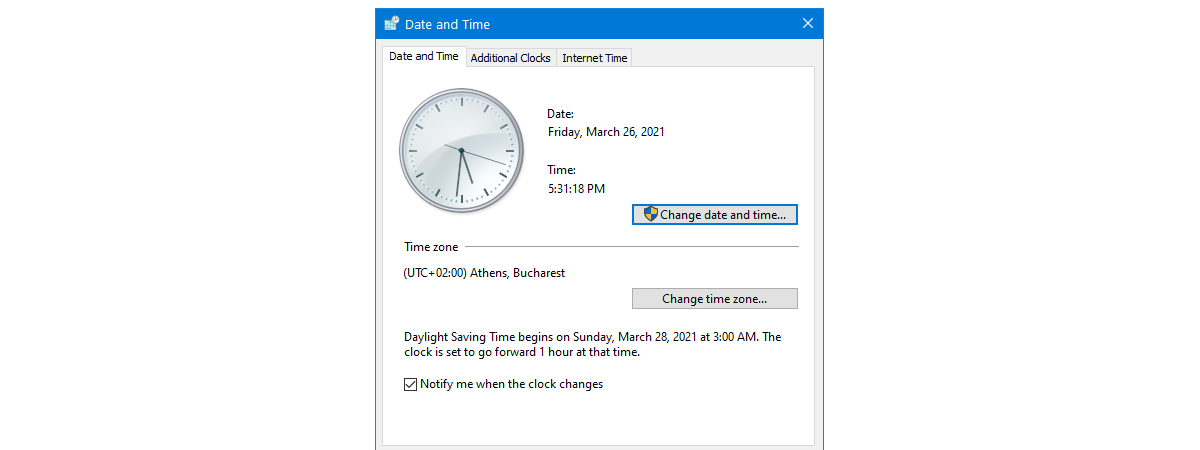Cum schimbi data, ora și setările lor în Windows 10