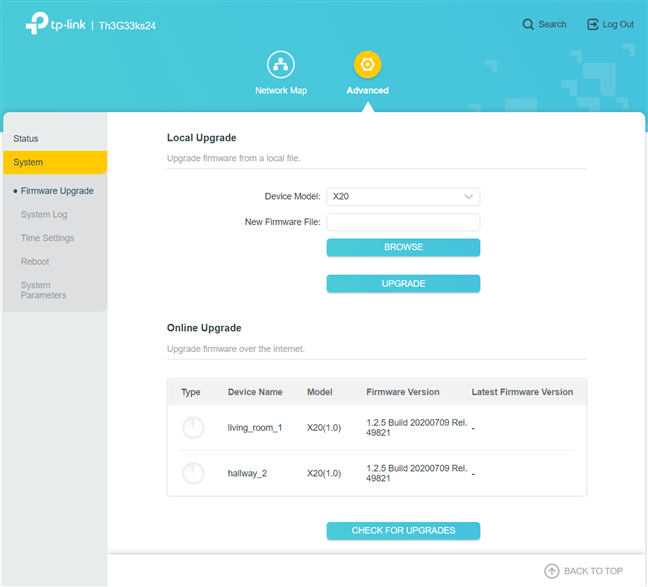 InterfaÈ›a web pentru TP-Link Deco X20