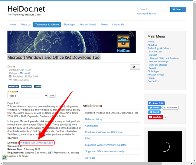 Linkul de descÄƒrcare pentru Microsoft Windows and Office ISO Download Tool