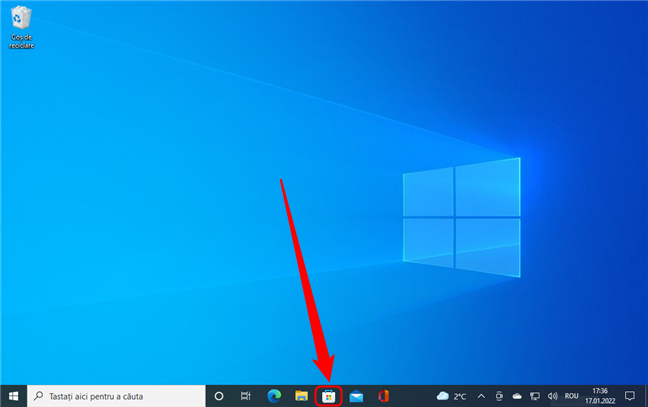 Scurtătura din bara de activități care deschide Microsoft Store în Windows 10