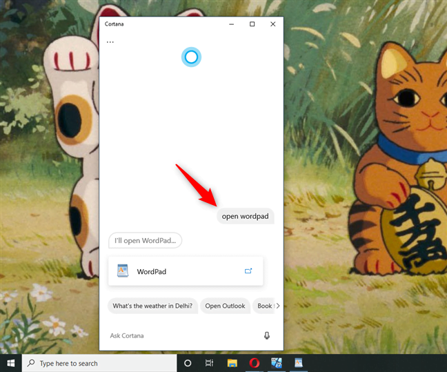 Cum deschizi WordPad în Windows 10 folosind Cortana