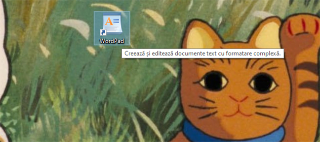 ScurtÄƒturÄƒ WordPad pe desktopul Windows 10