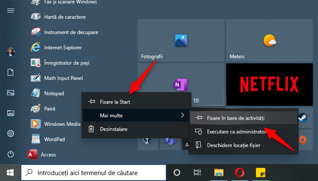 Fixare WordPad la Start sau Ã®n bara de activitÄƒÈ›i din Windows 10