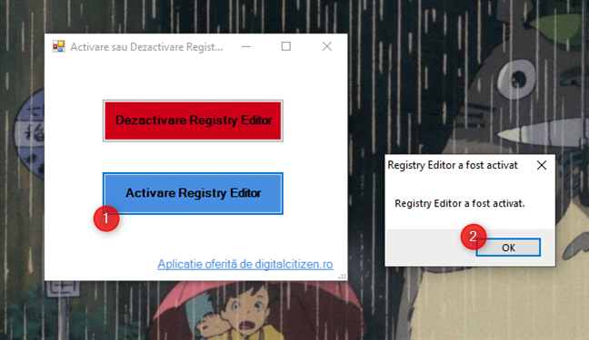 Activare Registry Editor