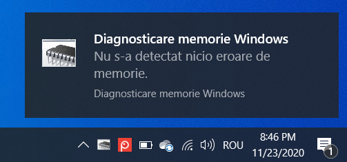 Notificare Diagnosticare Memorie Windows