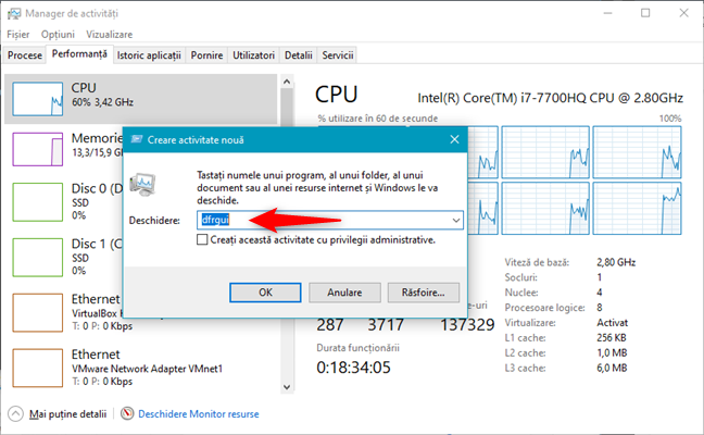 Deschide Defragmentare È™i Optimizare UnitÄƒÈ›i din Managerul de activitÄƒÈ›i