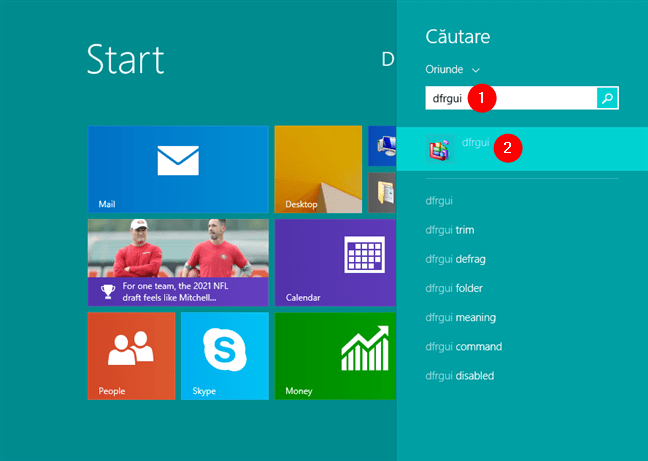 CautÄƒ dfrgui Ã®n Windows 8.1