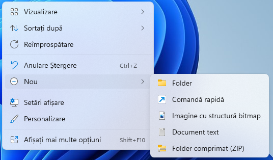 DÄ clic dreapta pe desktop Èi alege Nou > ComandÄ rapidÄ