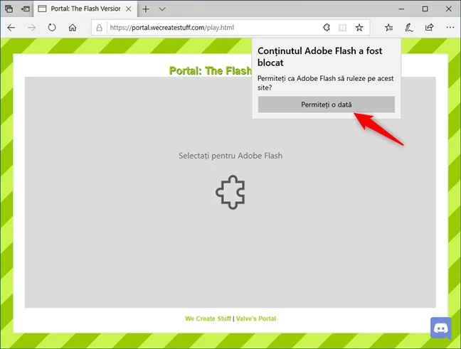Permitere executare conținut Flash în Edge
